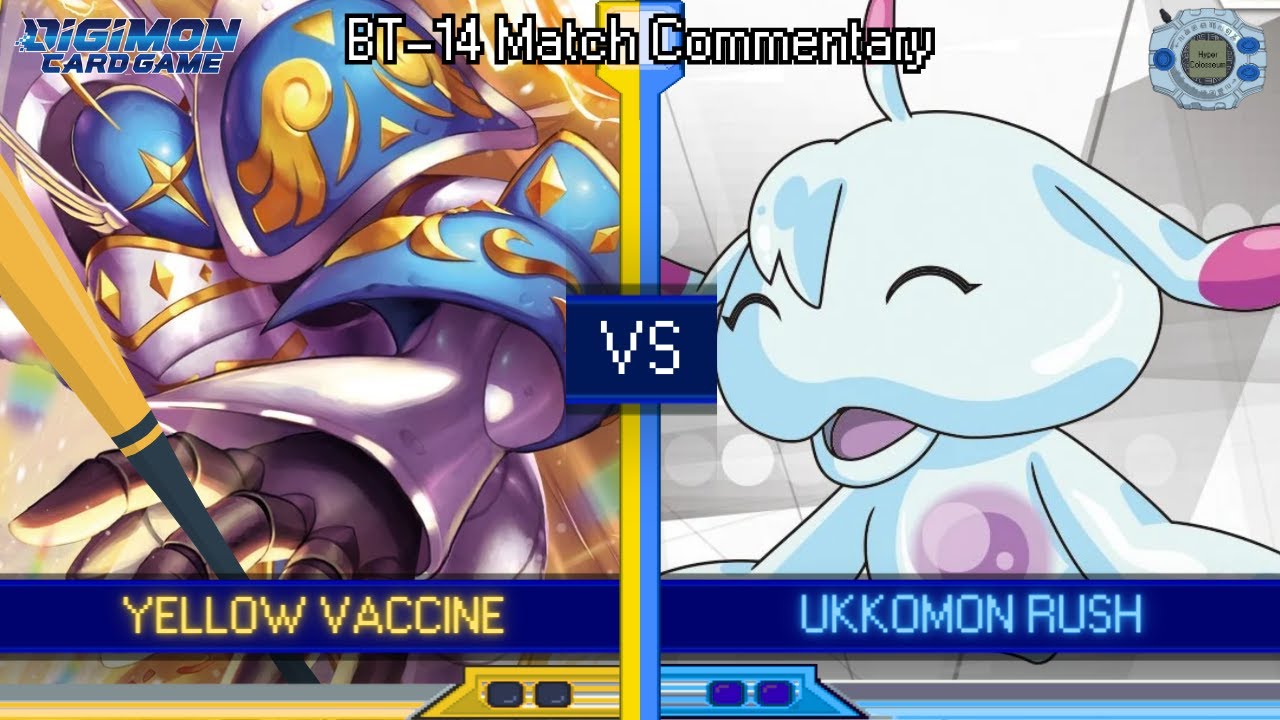 Yellow Vaccine vs Ukkomon Rush - BT-14 Matchplay Commentary