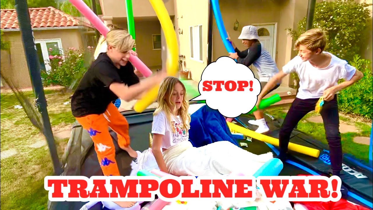 TRAMPOLINE WAR! *GOATFAM*