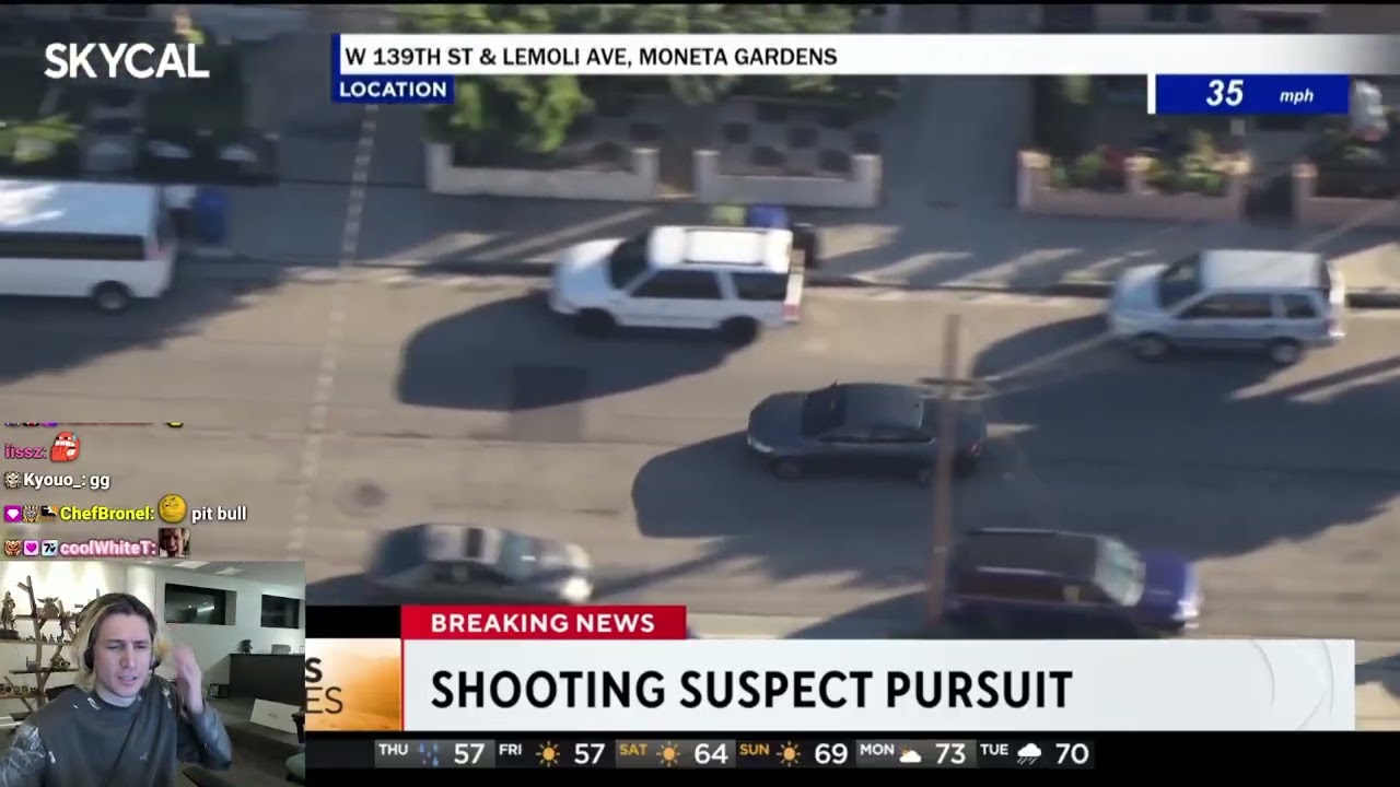 xQc gets mentioned By News Commentator During Speed Chase