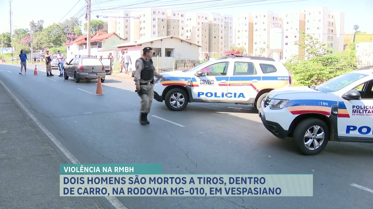 Dois homens são assassinados a tiros dentro de carro na rodovia MG-010, na Grande BH