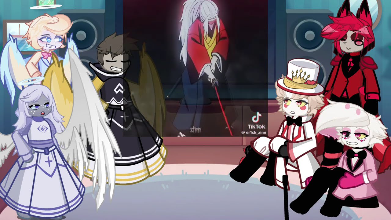 Hazbin Hotel Angels react to Yoriichi | Giyuu | Demon Slayer | Lucifer | Gacha life 2