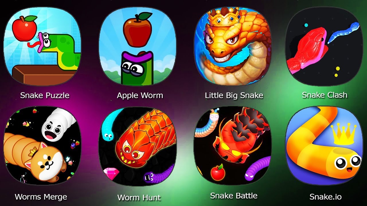 Apple Worm,Snake Puzzle,Little Big Snake,Snake Clash,Worms Merge,Worm Hunt,Snake io,Snake Battle