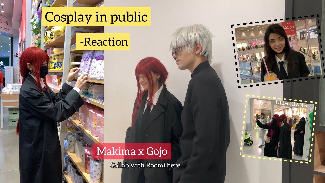 COSPLAY IN PUBLIC 🇵🇰| Reaction | Makima x Gojo | Collab with @roomihere | Vlog 31