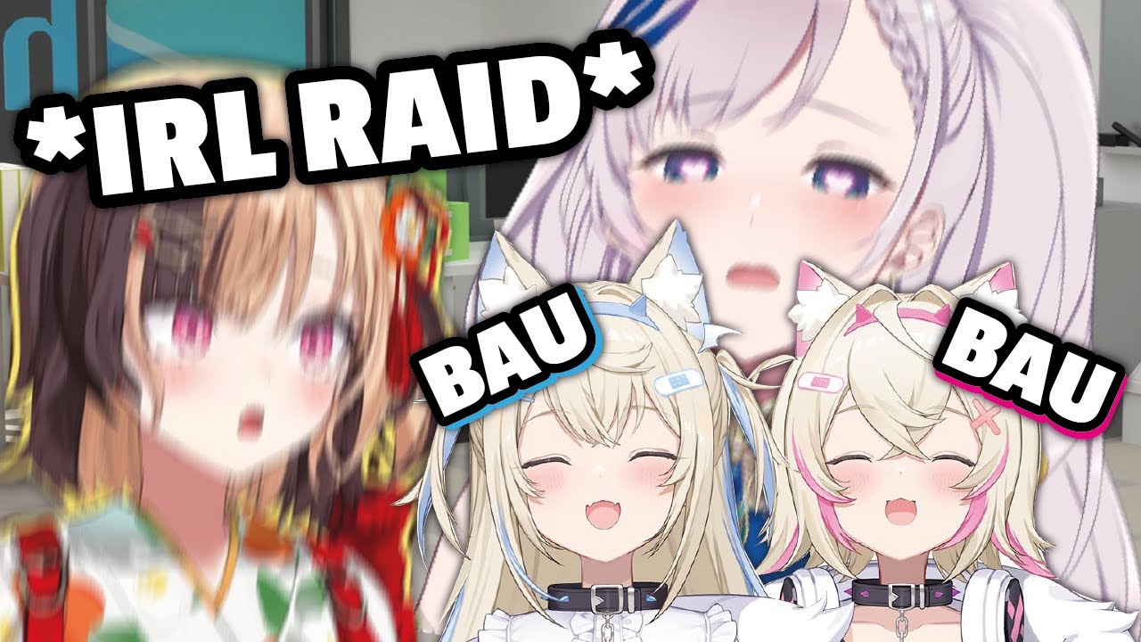 Fuwamoco IRL Raid Reine and Gigi Of-Collab and surprised the hell out of them...