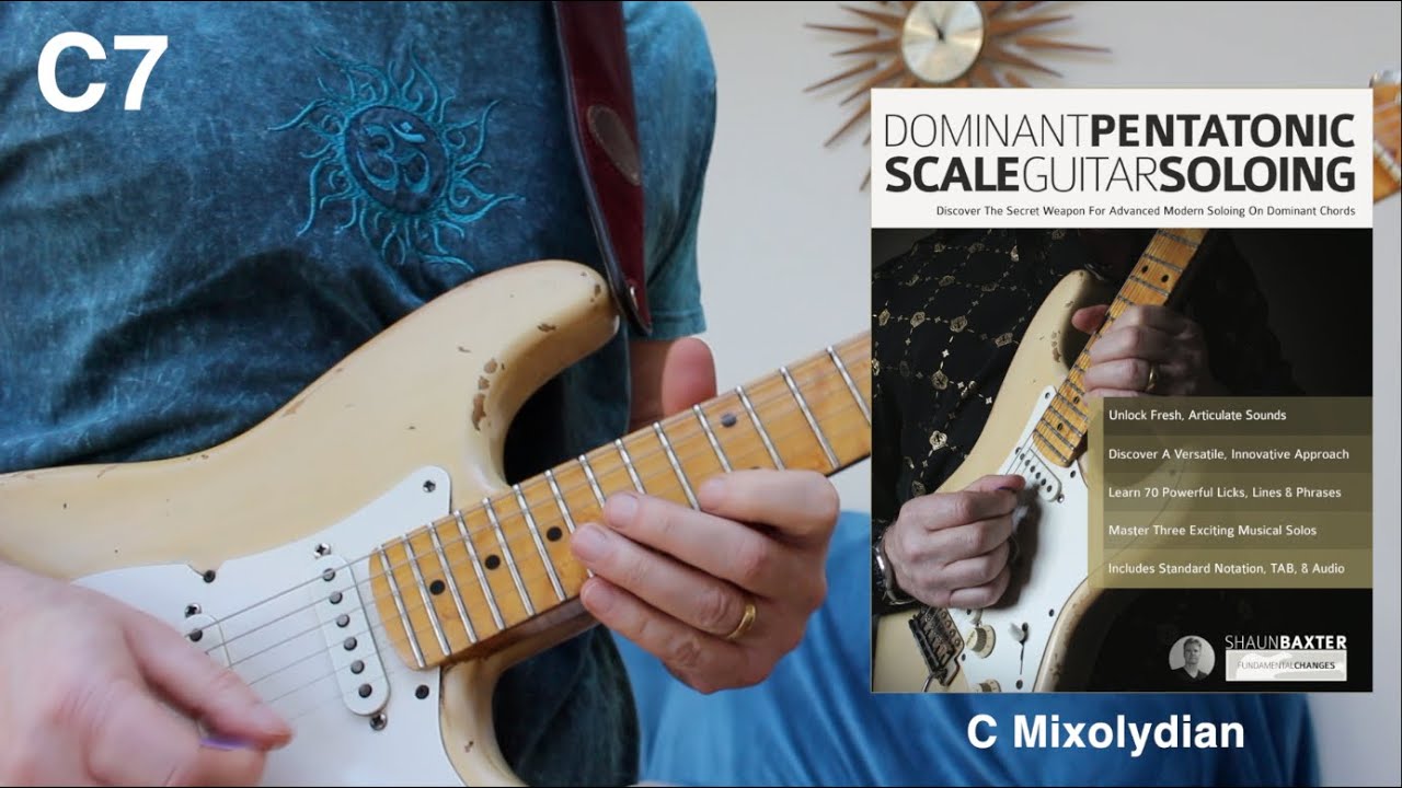Using String-Skips with the Dominant Pentatonic Scale #guitarlesson  #shaunbaxter #pentatonic