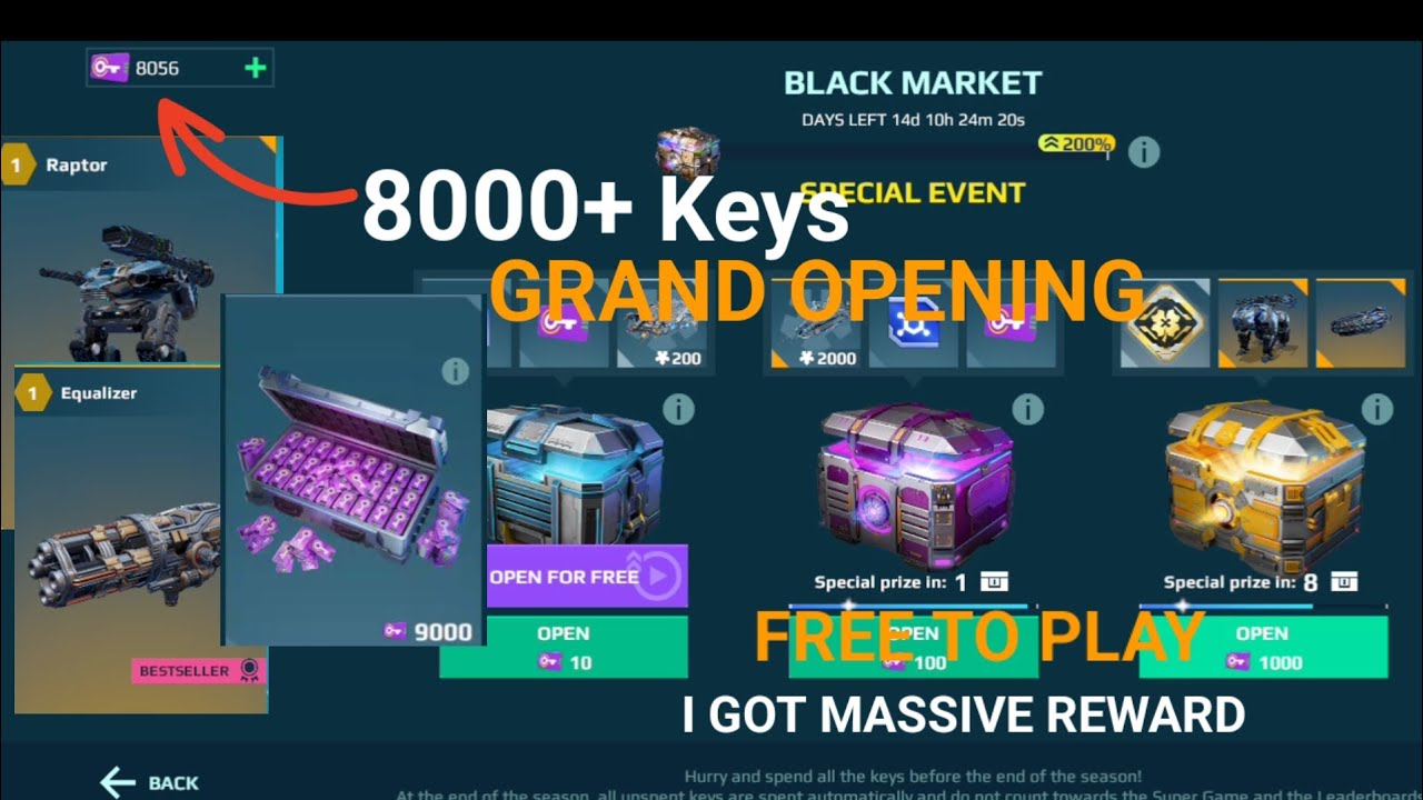 GRAND BLACK MARKET CHEST OPENING IN WAR ROBOTS #warrobots #warrobotsgameplay 