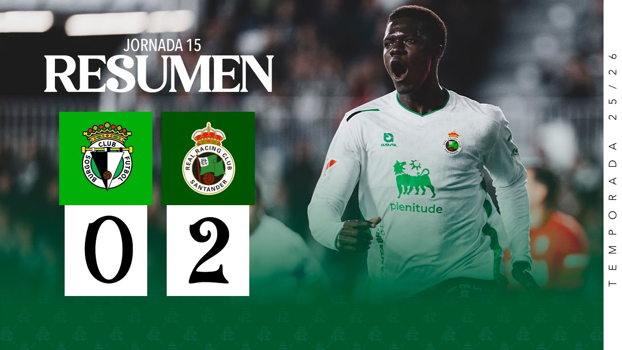 RESUMEN ı Burgos CF 0-2 Real Racing Club  ı Jornada 15 | Temporada 25/26