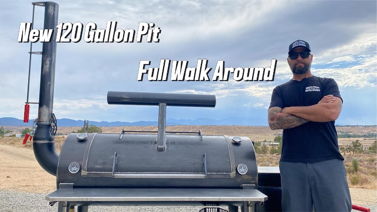Deep Creek Metal Works 120 gallon backyard smoker walk around