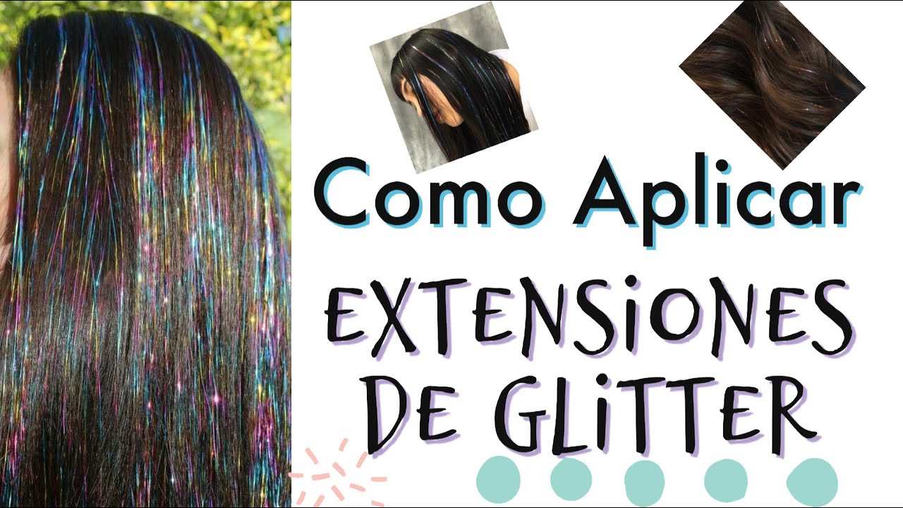 COMO APLICAR EXTENSIONES DE GLITTER CON GANCHO Y A MANO #hairtinsel 👑Ale Pro Makeup96💋