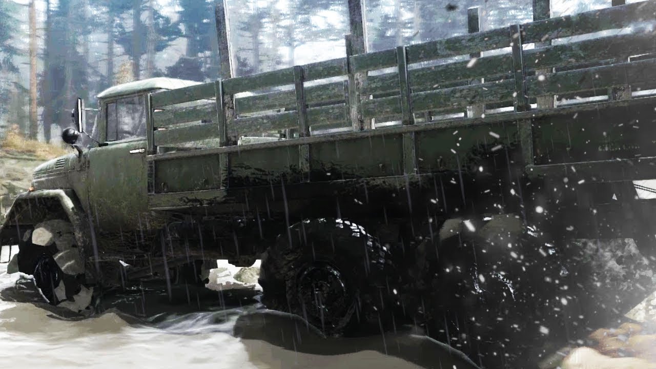 We Drove Our Trucks Through Rivers And Deep Mud To Get Some Wood in MudRunner!