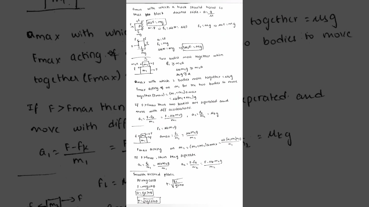 Friction short notes class 11 #neet #shortnotes #crackneet2026 #physics #friction #class11
