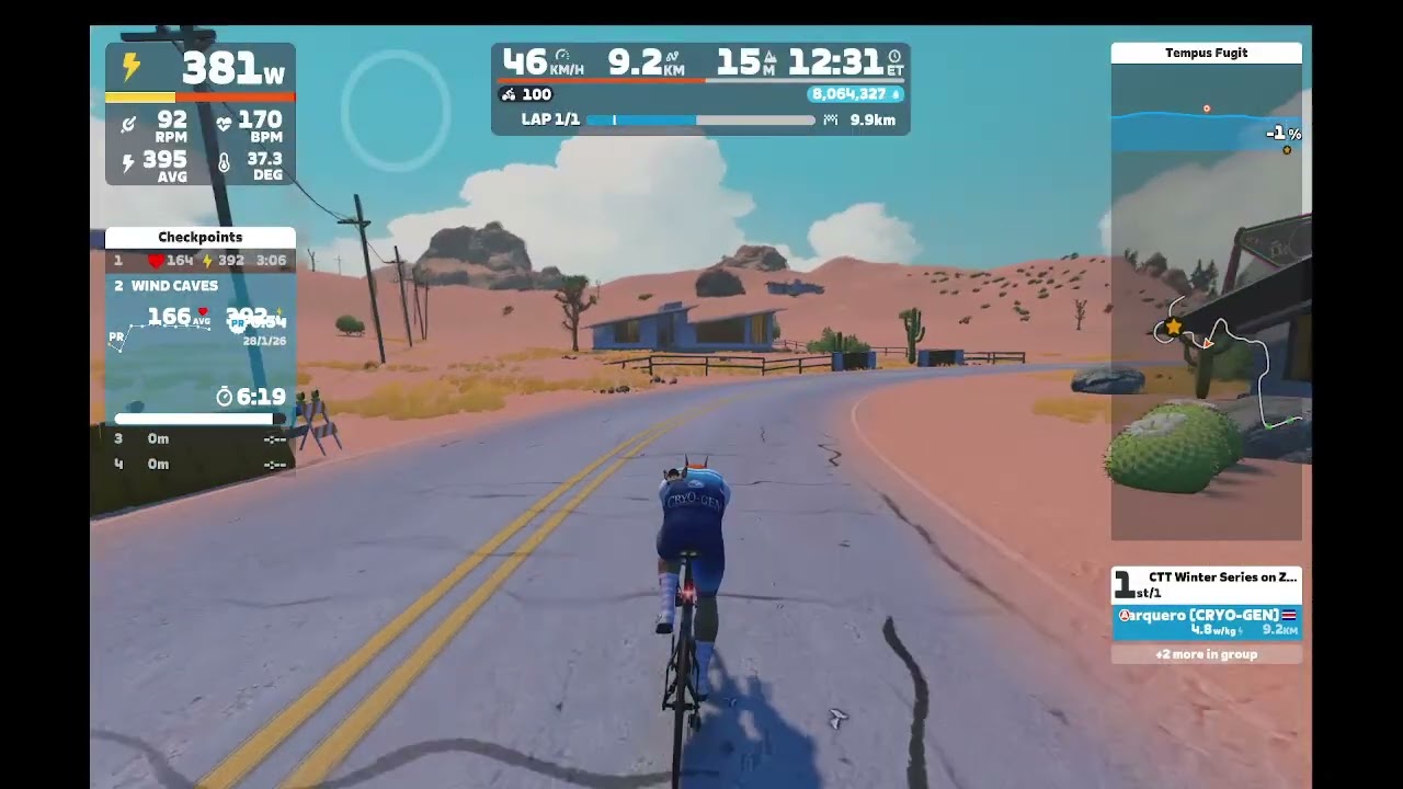 CTT Winter Series on Zwift | Tick Tock | 1 lap - 19.1 km - ⛰️59m