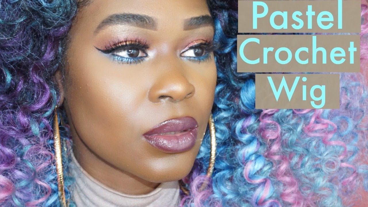 Coachella Inspired Pastel Ombre Crochet Wig