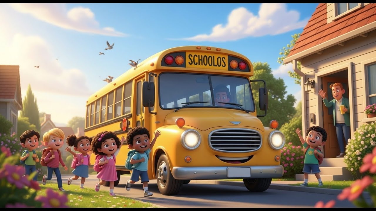 School Bus Song for Kids 🚐! Kids Morning Routine Song | Nursery Rhymes | Children's Music