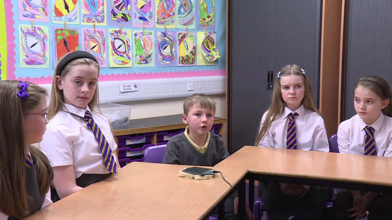Pupils from Saint Aidan’s Primary talk about compassion