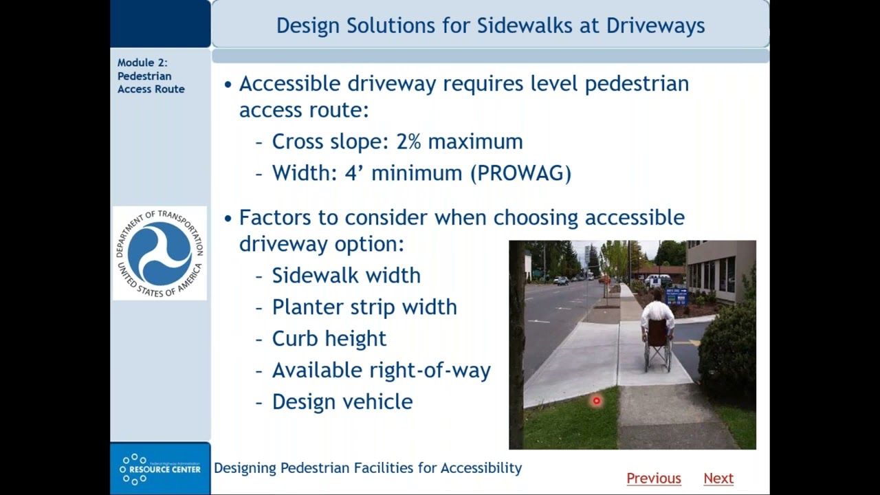 Designing Pedestrian Facilities for Accessibility - Part 2