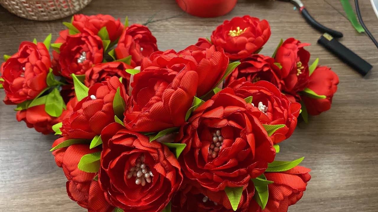 🌺НЕЙМОВІРНО ГАРНІ🥰Півонії зі стрічки🌺МК📌DIY
