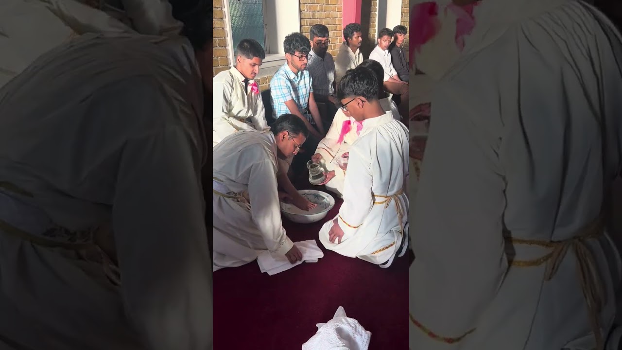 Maundy Thursday Feet Washing by Rev.Fr.Binoy Nilayattingal at St.Clare Mission Redhill Surrey UK