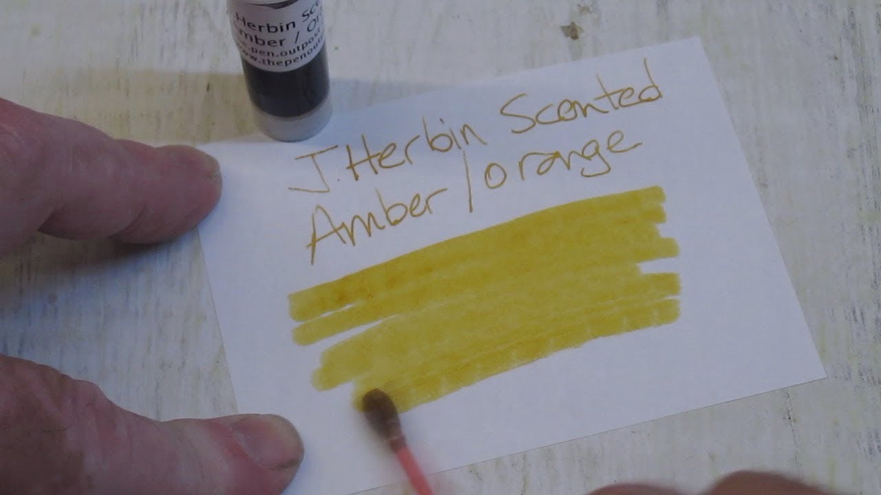 J. Herbin Scented Amber writing sample