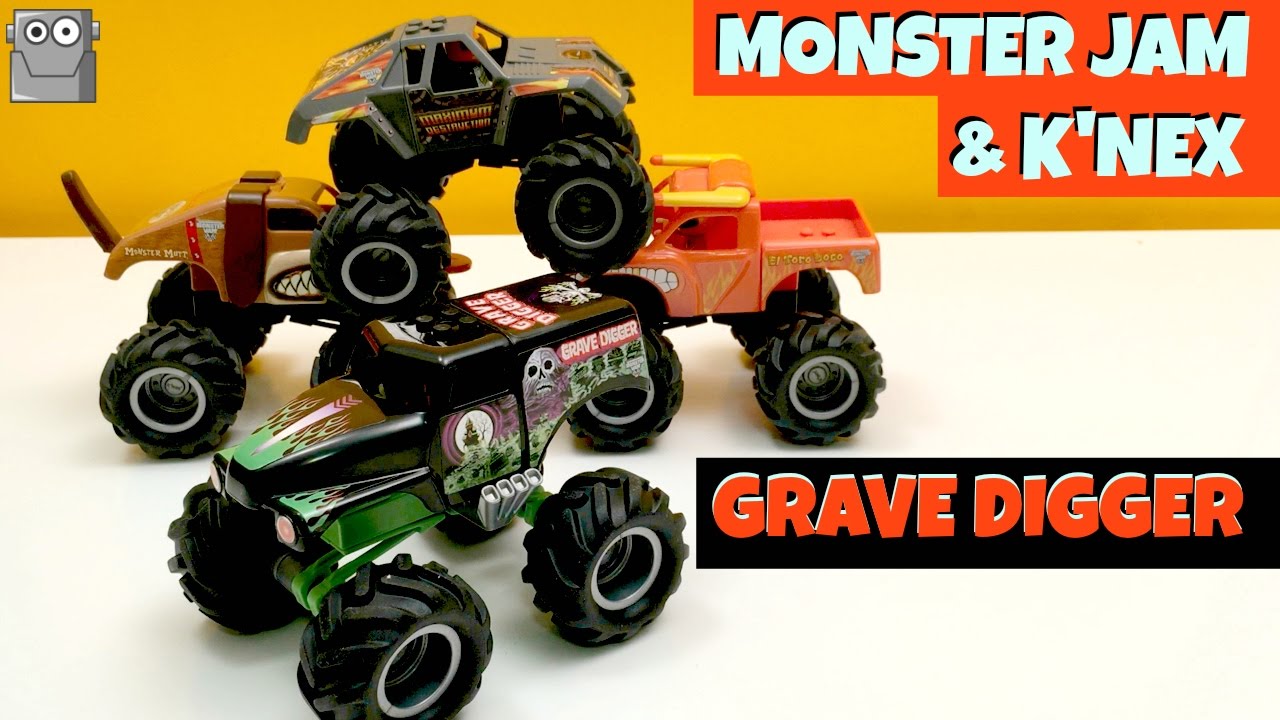 MONSTER JAM K'nex GRAVE DIGGER Freestyle El Toro Loco Max-D Monster Mutt