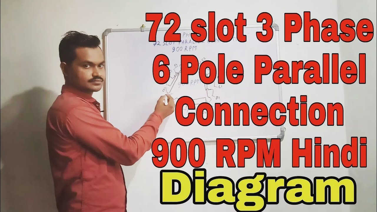 72 slot 3 Phase,6 Pole Parallel Connection, 900 RPM Hindi/ @krfelectricformula8265