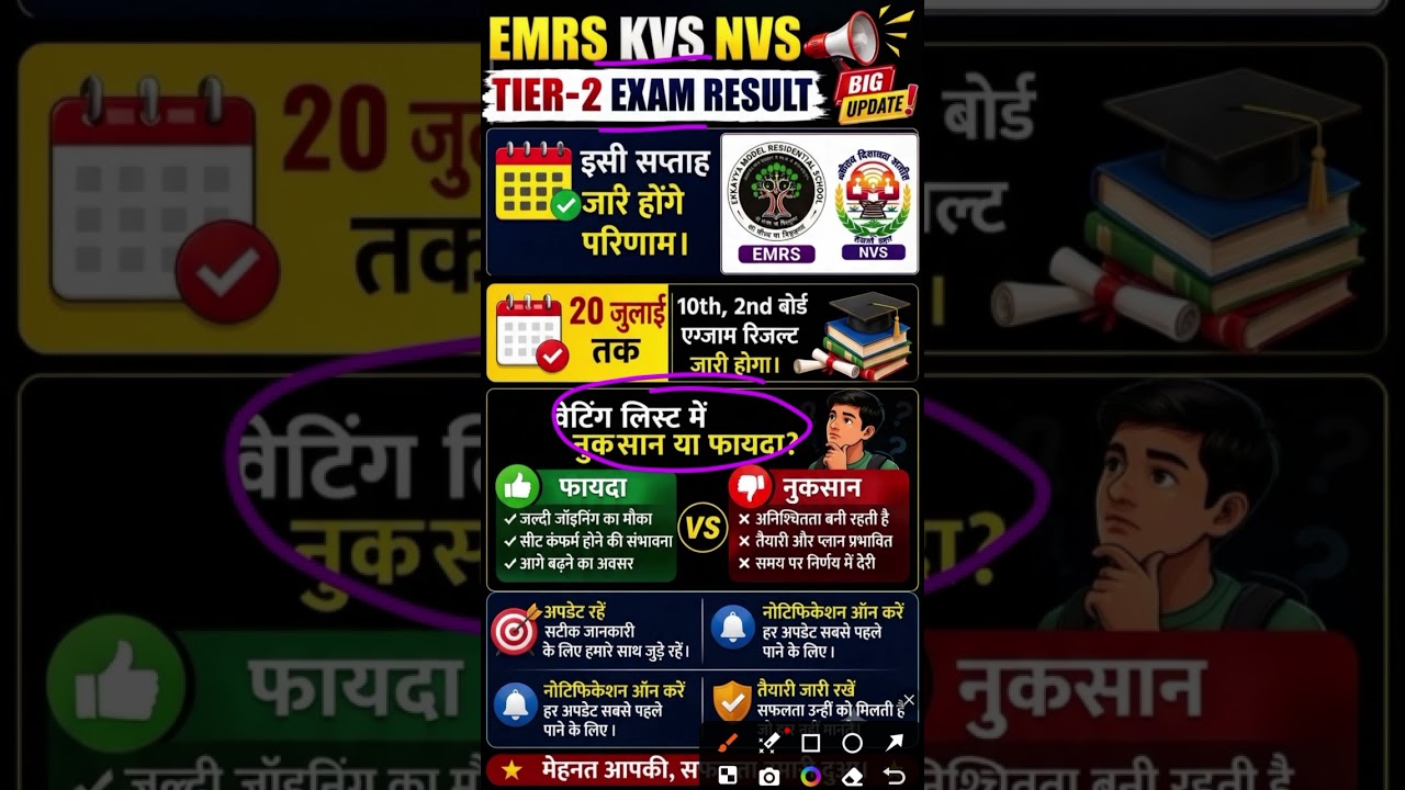 EMRS KVS NVS TIER-II RESULT UPDATE ❗ इसी सप्ताह में जारी 🔥 होगा रिजल्ट 😃❗Date Fix❗ #emrs #kvs