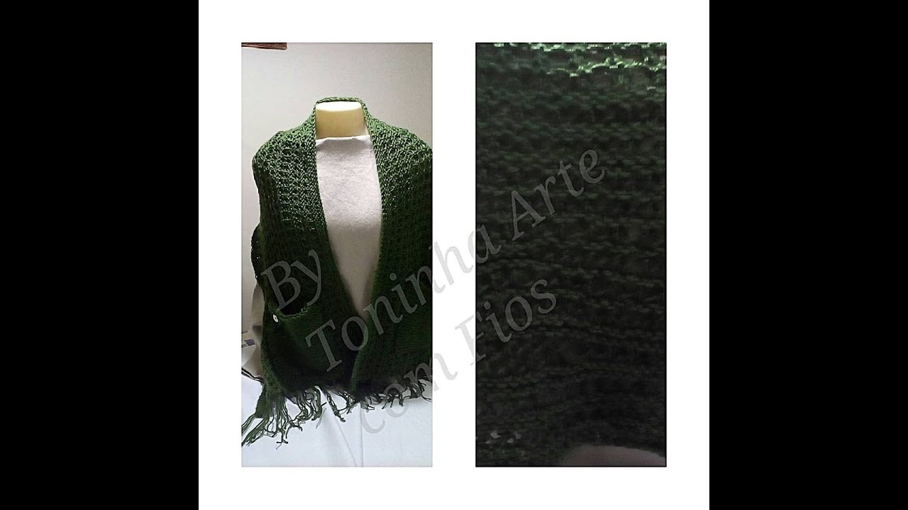 Cachecol   Xale com Bolsos no Tear Afegão