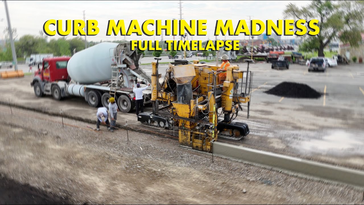 Concrete Curb Machine (Full Timelapse)