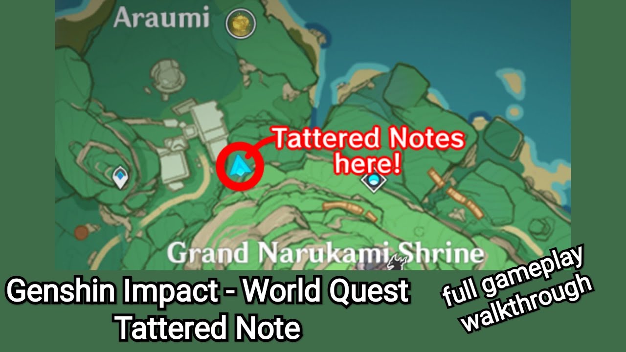 Genshin Impact - Inazuma World Quests: Shuumatsu Gaiden, Tattered Notes (Gameplay Walkthrough)