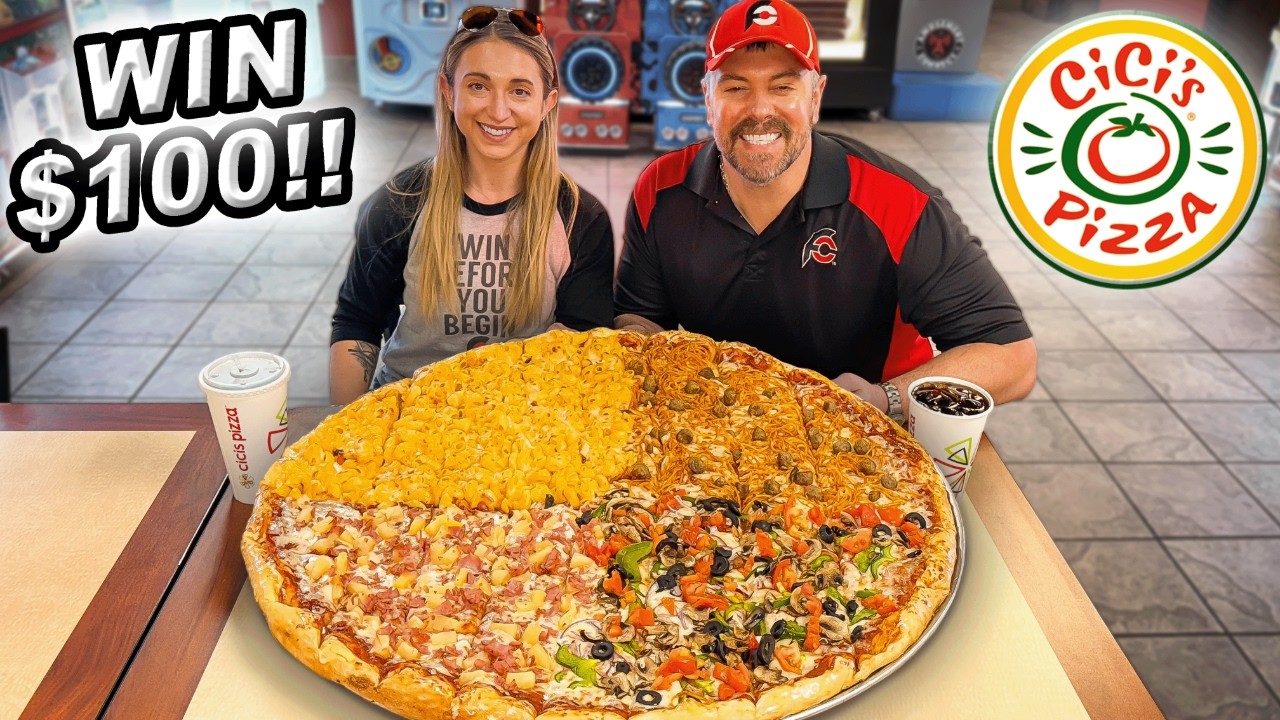 Win $100 & 12 Free Buffets by Eating CiCi’s 28-Inch “Piezilla” Pizza Challenge w/ @Katina Eats Kilos