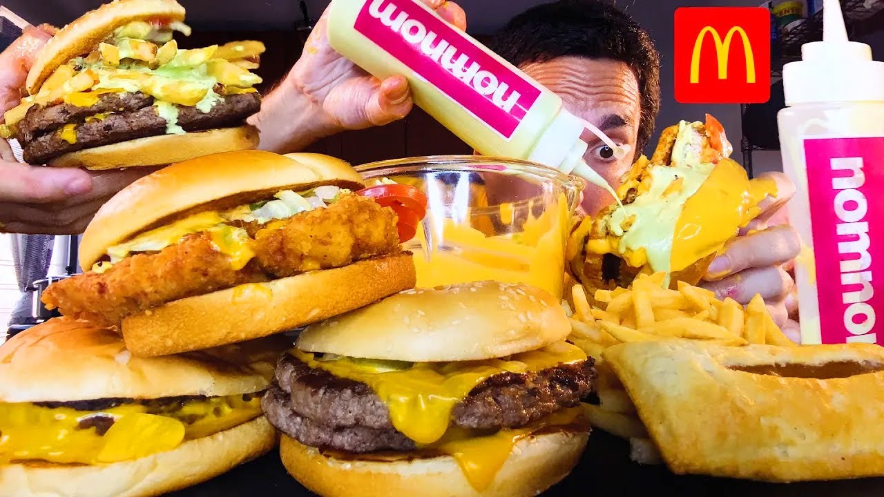 ASMR Eating CHEESY Mcdonalds 1 HOUR NO TALKING MUKBANG псевдоним