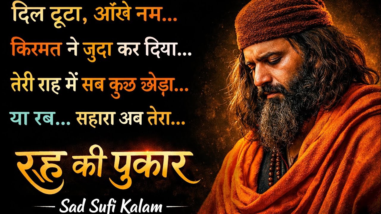 “रूह की पुकार: टूटे दिल और अधूरी मोहब्बत का सूफी कलाम” ✅