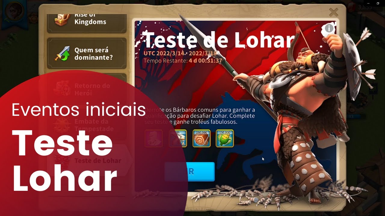 MELHOR EVETNO E INICIO DE REINO | TESTE LOHAR | JUMP 2022 | RISE OF KINGDOMS