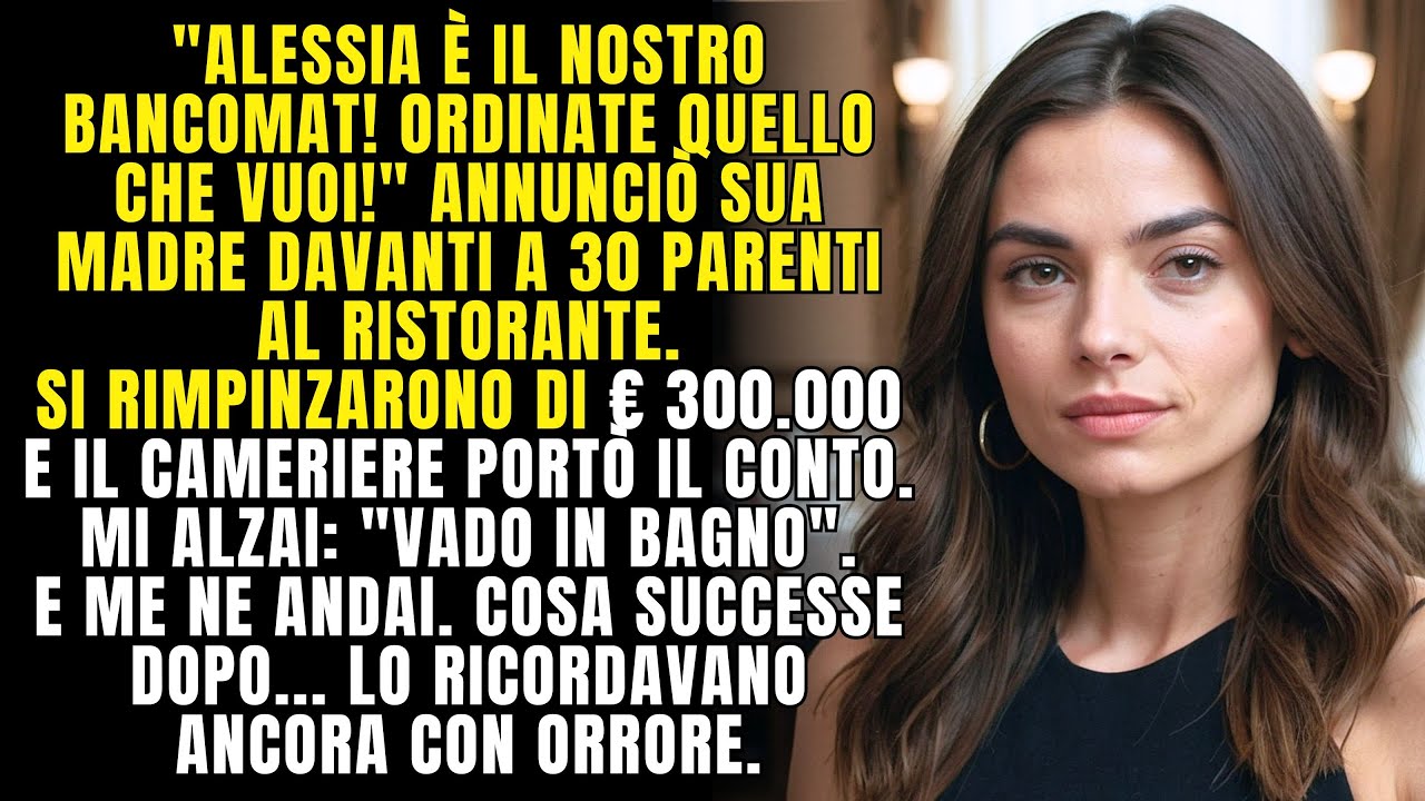 La cena di famiglia si trasformò in un incubo quando mia madre mi annunciò come un bancomat.