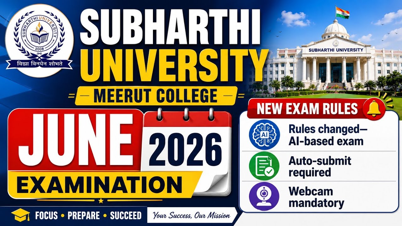 Subharti university distance education june exam new updates 2026🥹