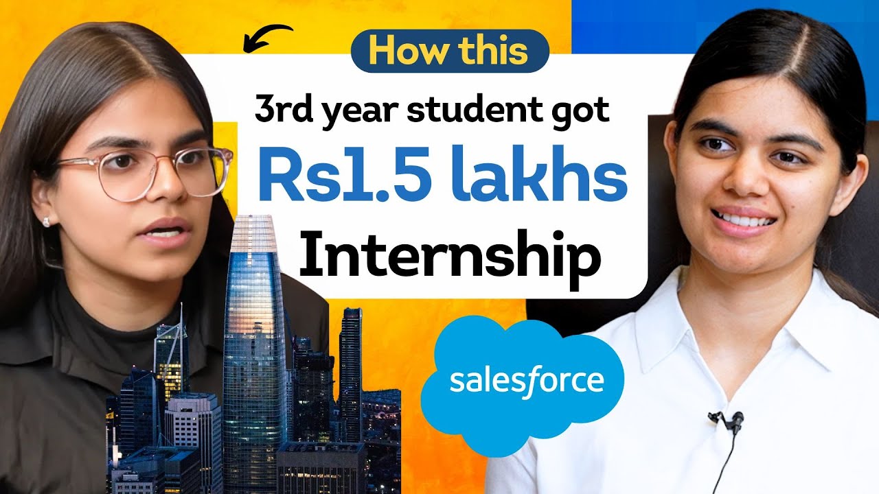 How this student cracked Internship at Salesforce ? Interview lessons with Shradha Khapra Ma'am