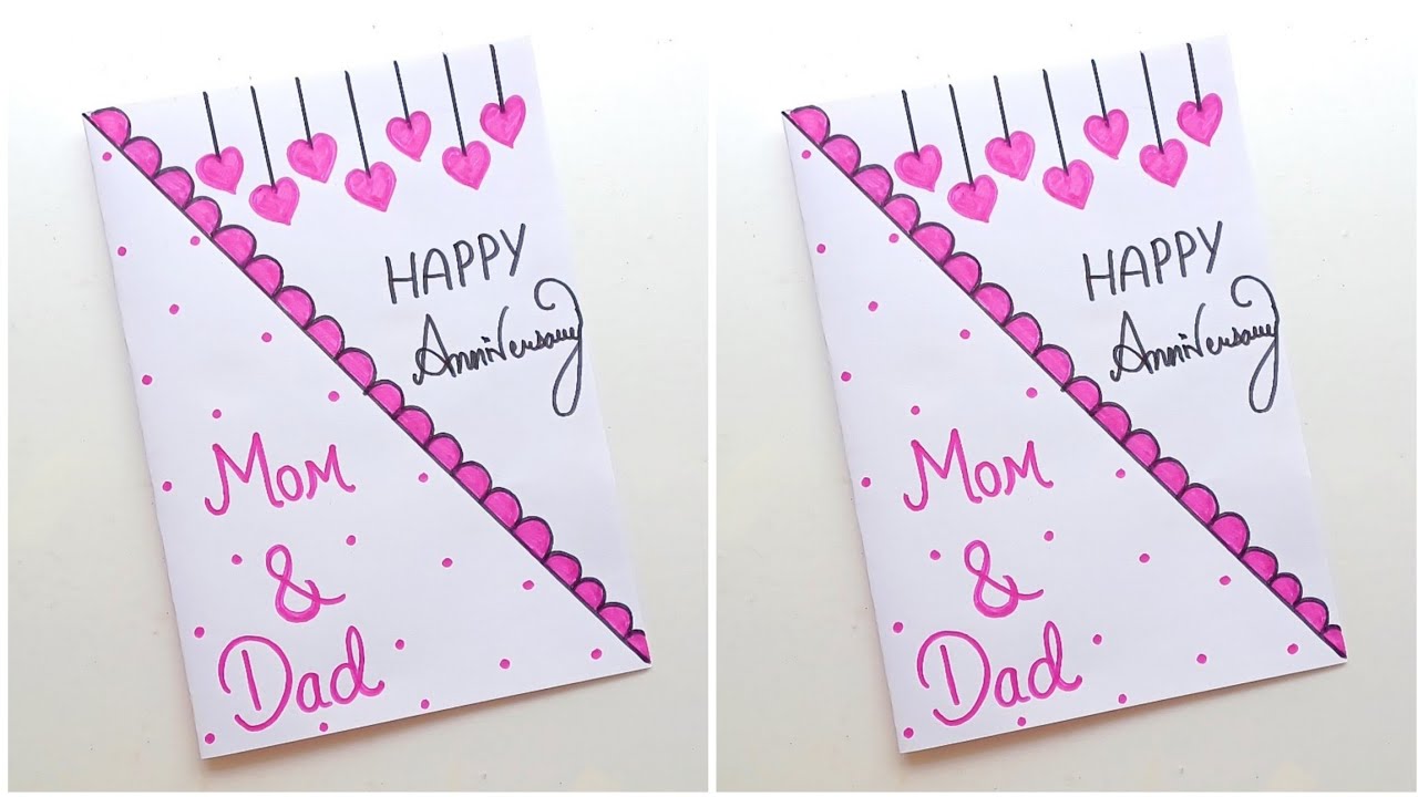 How to make anniversary card for parents / happy anniversary card / anniversary card making at home