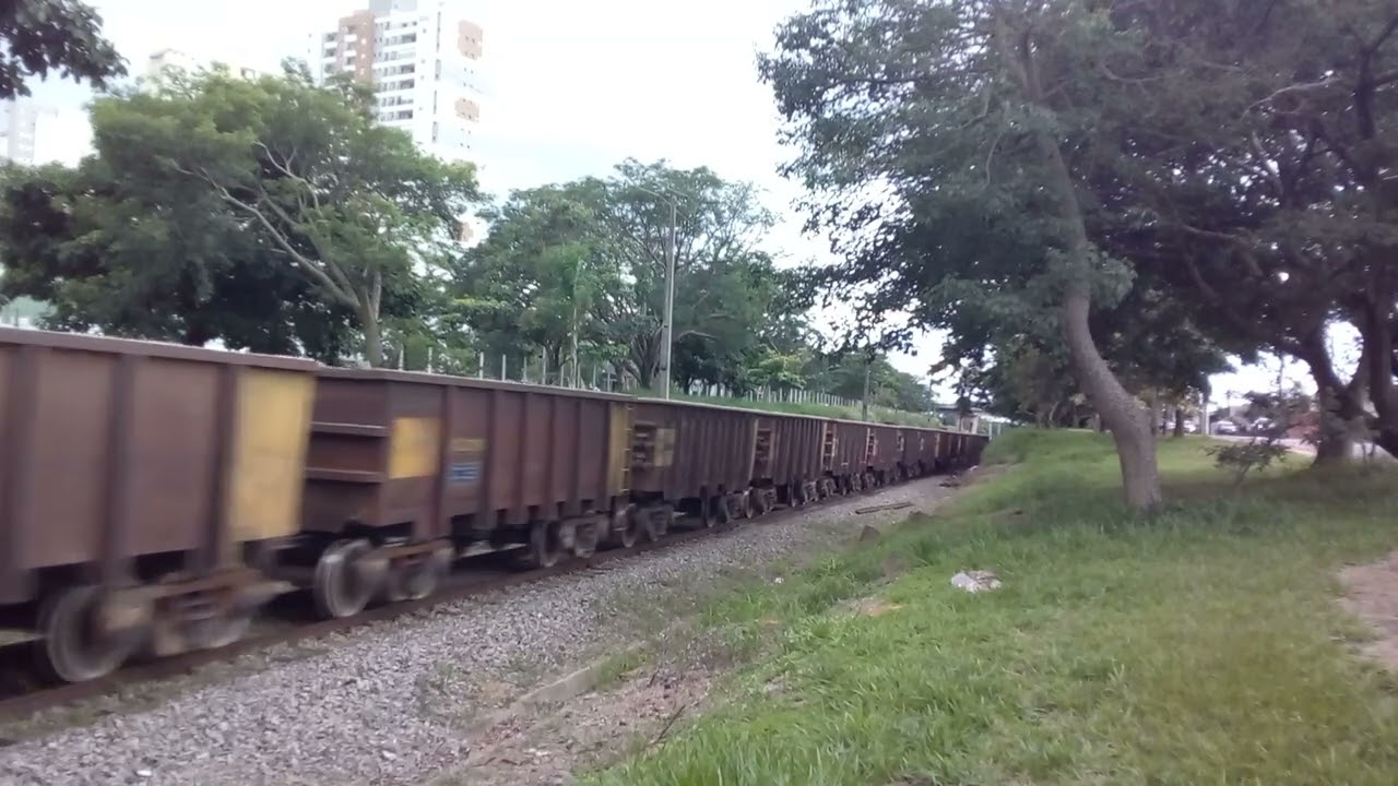 Maquinista gente boa, trem com carga geral passando em Taubaté com dupla de C44-EMI 3981-3 & 3950-3.