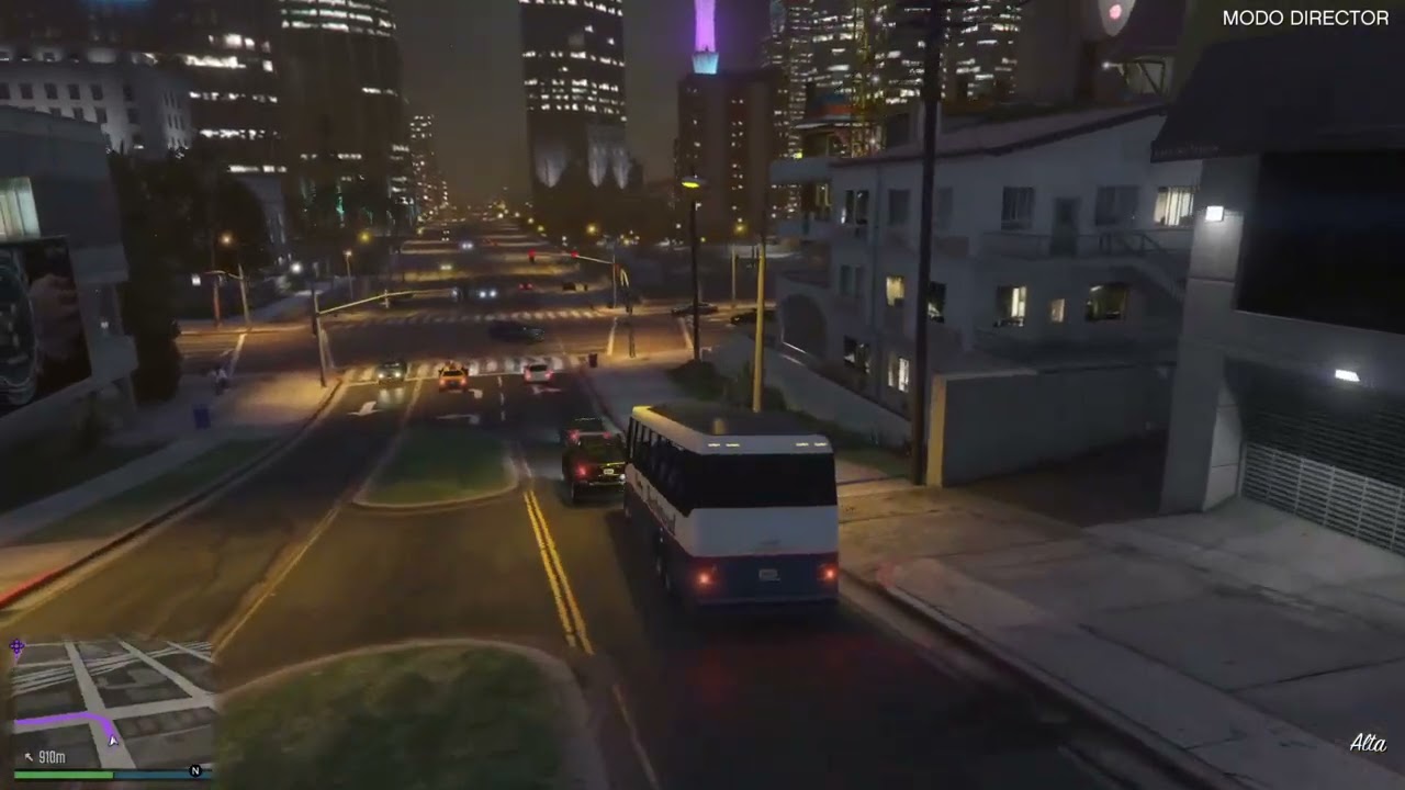 BUS DASHOUR CIRCULANDO A LA PLAZA LOS SANTOS