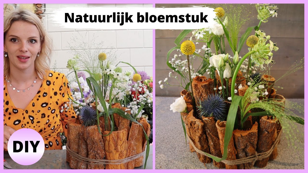 Hoe maak je dit NATUURLIJKE BLOEMSTUK 🌷☀️| DIY Cursus bloemschikken #90 | Carlein Tukkers