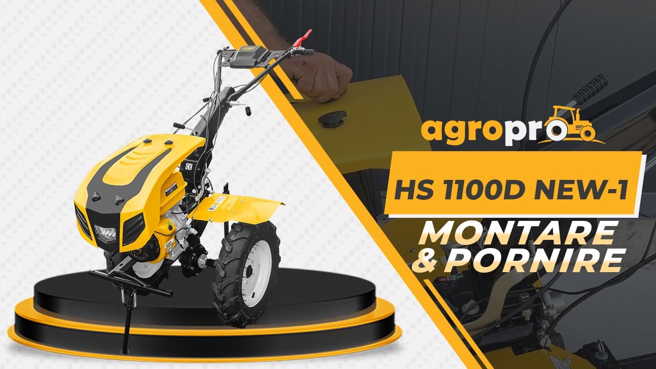 Motocultor AgroPro HS 1100D NEW-1 motor 18 CP Montare + Pornire