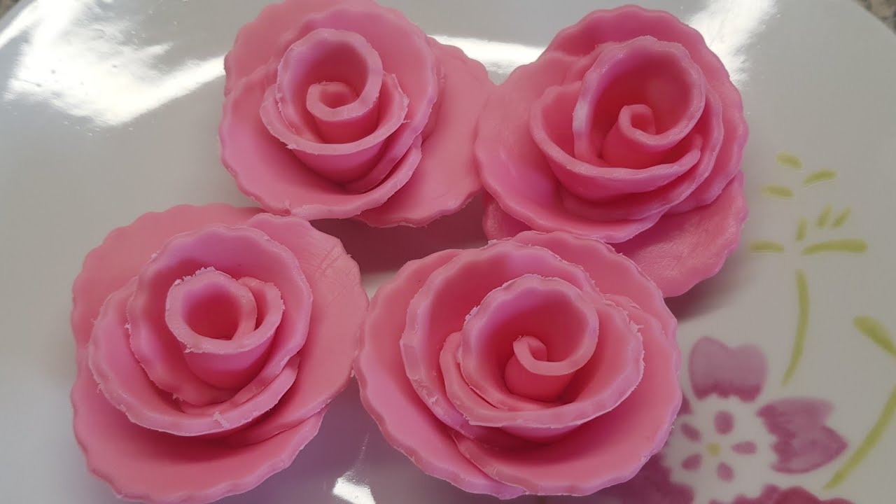 Rose en pâte à sucre Cách cuốn bông hồng bằng bột đường để trang trí bánh Easy sugar rose