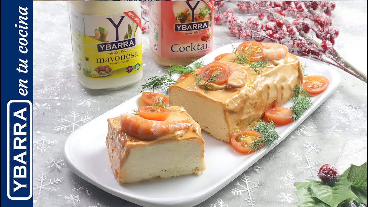 Pastel de bacalao y langostinos con mayonesa y salsa Cocktail - Recetas para Navidad