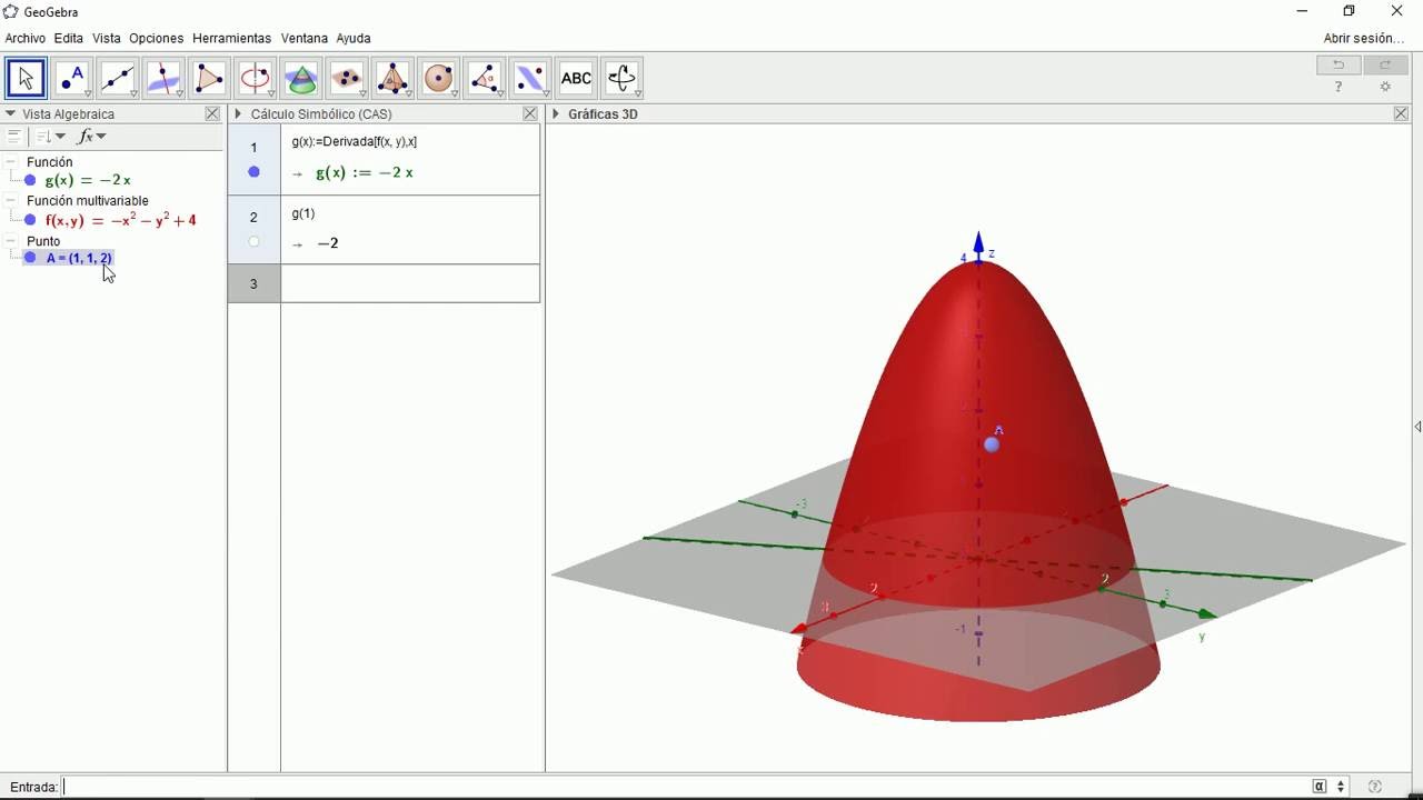 Derivada parcial con GeoGebra