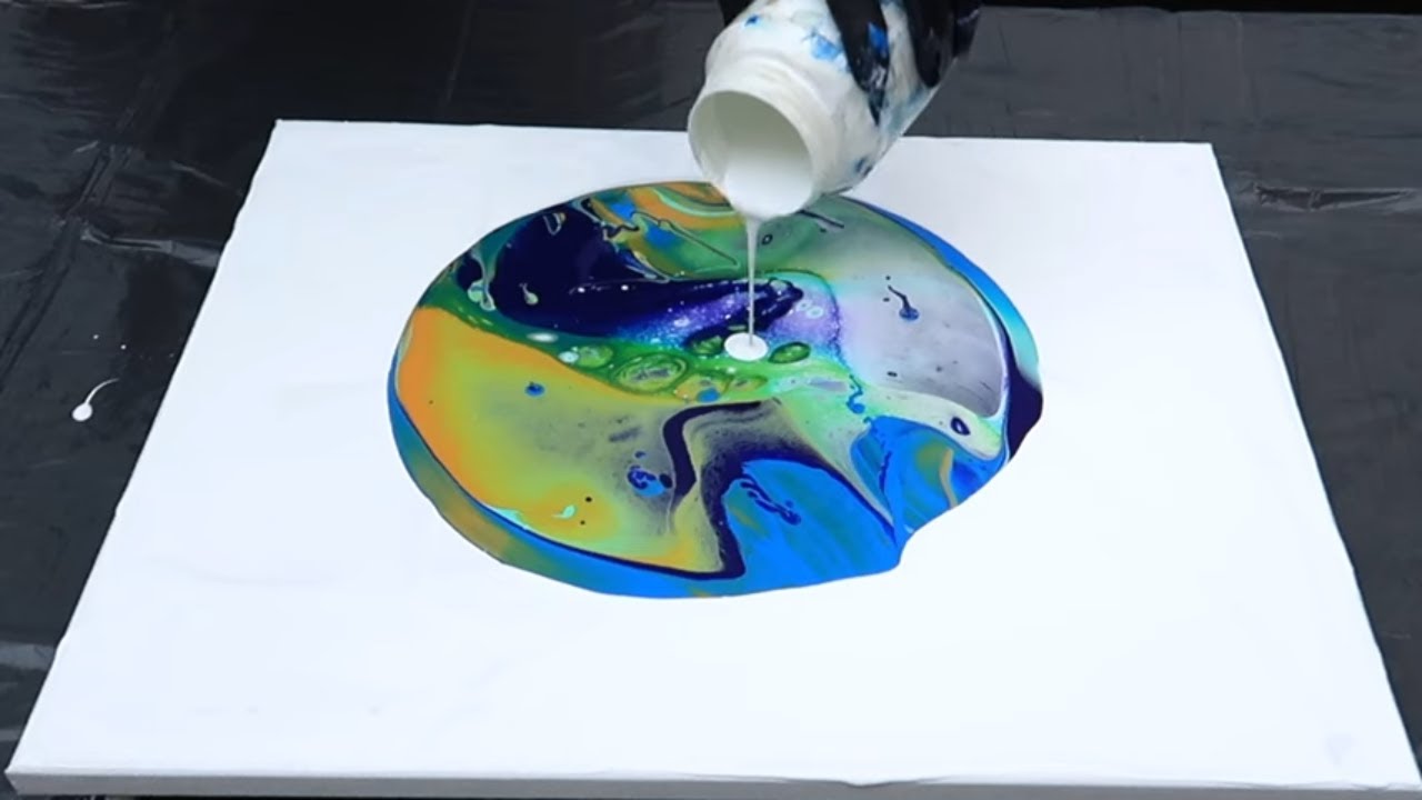 Acrylic Pour Painting with BLUE LAGOON Vibes | Beginner Friendly Art