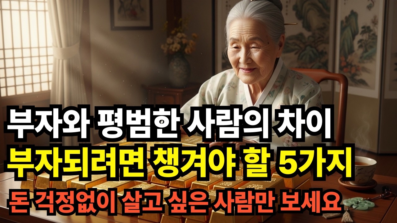 부자와 평범한 사람의 차이, 부자 되려면 챙겨야 할 5가지#부자#정보#인생사#돈#노후#조언#절약#건강#노후#대책#병#예방#습관#노년#60대#70대#80대#90대#삶#인생