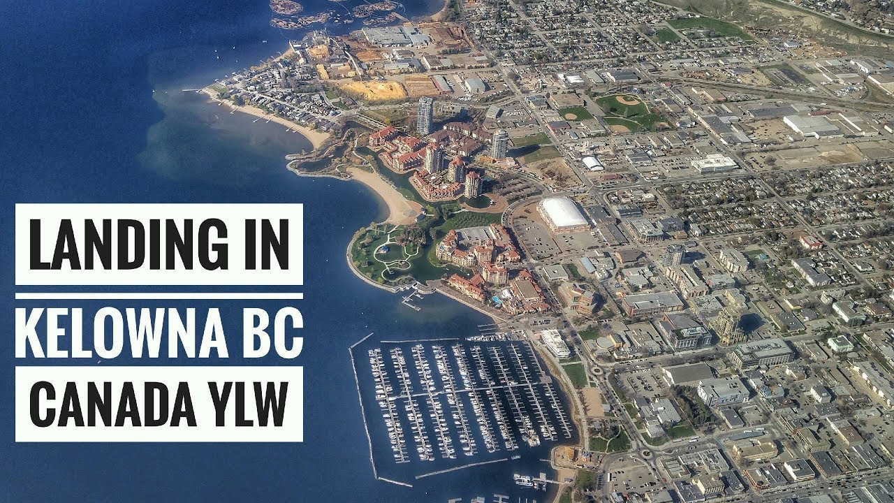 Flying into Kelowna BC Canada YLW Looking out Window