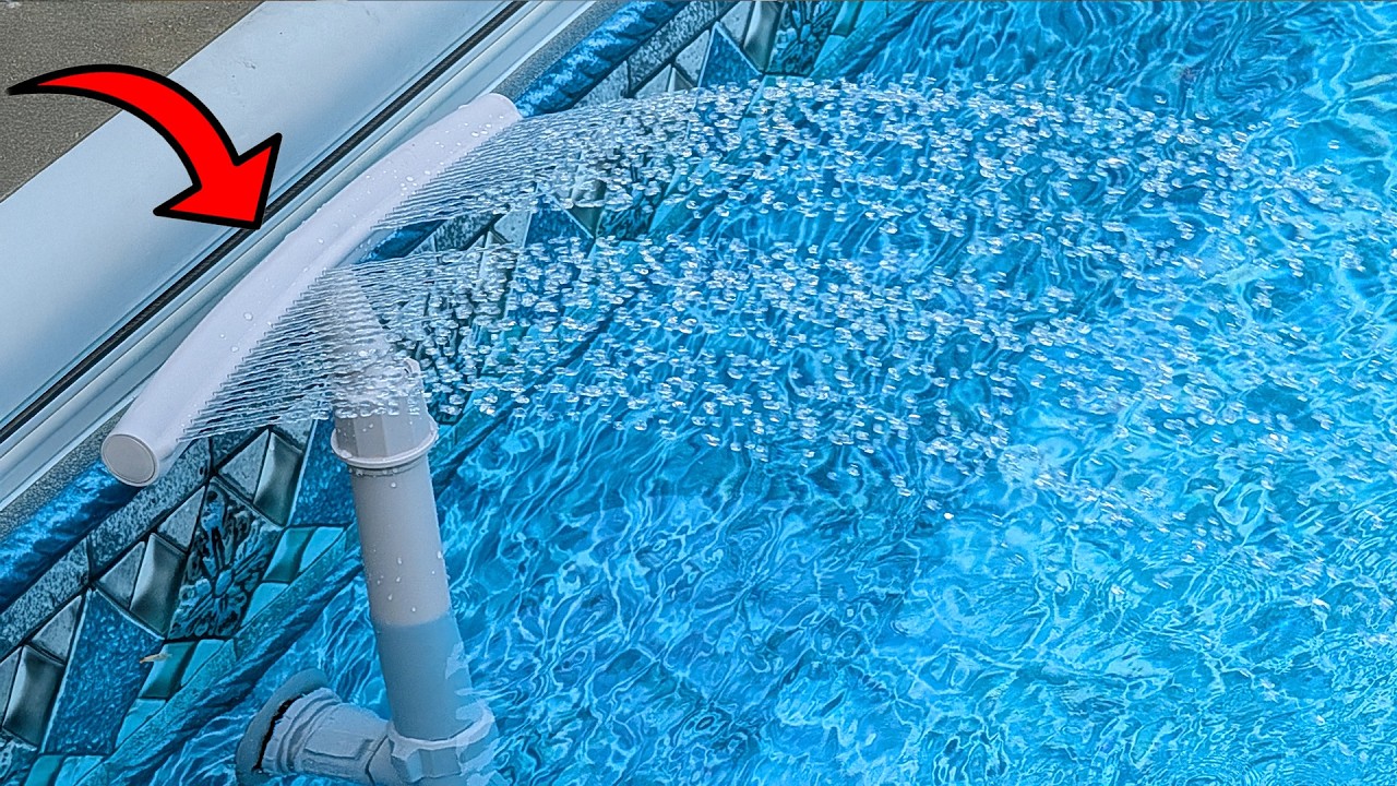 Solar Powered Pool Fountain With Lights! So fun!