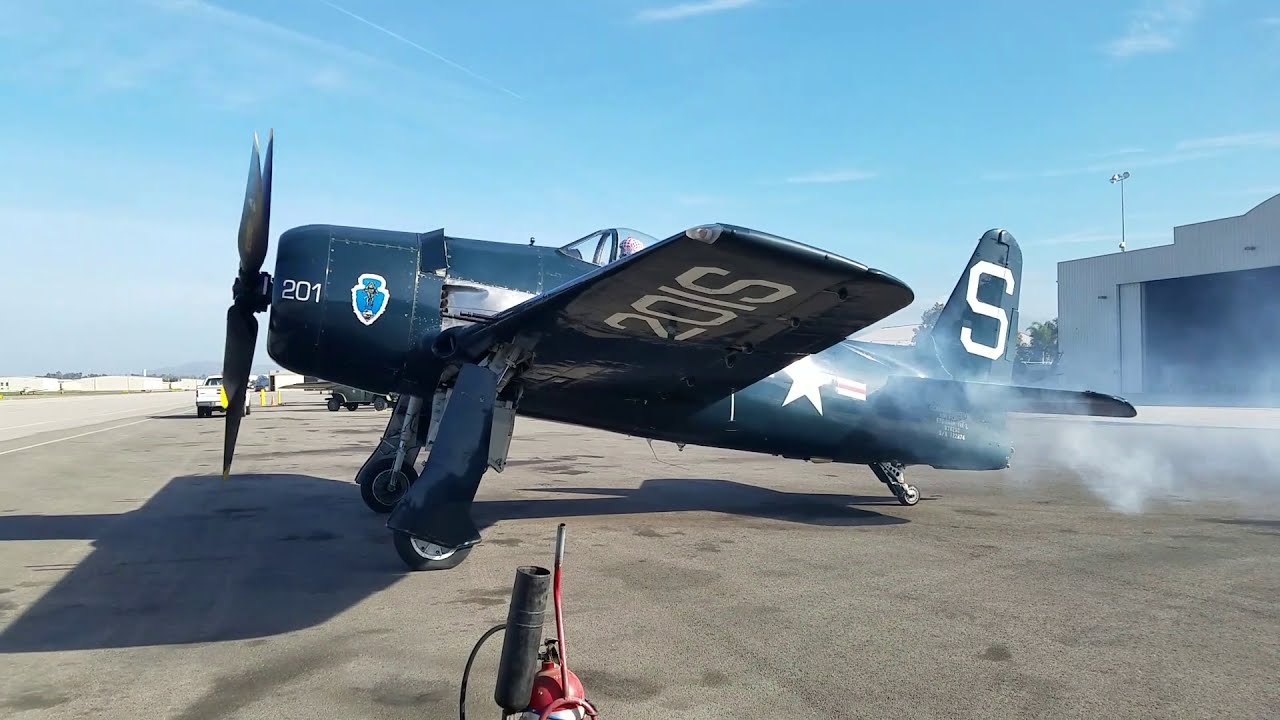 F8F-2 Bearcat startup and taxi | CAF SoCal