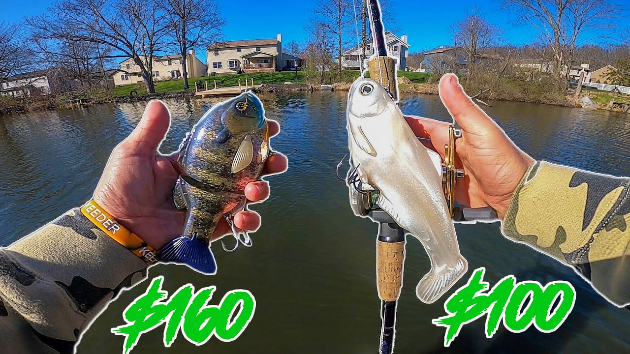 Fishing GIANT EXPENSIVE SWIMBAITS For BIG Pond Bass!